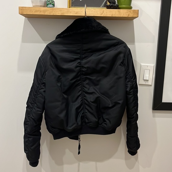 ALLSAINTS LUCA BOMBER PILOT JACKET BLACK/INK - Picture 3 of 4